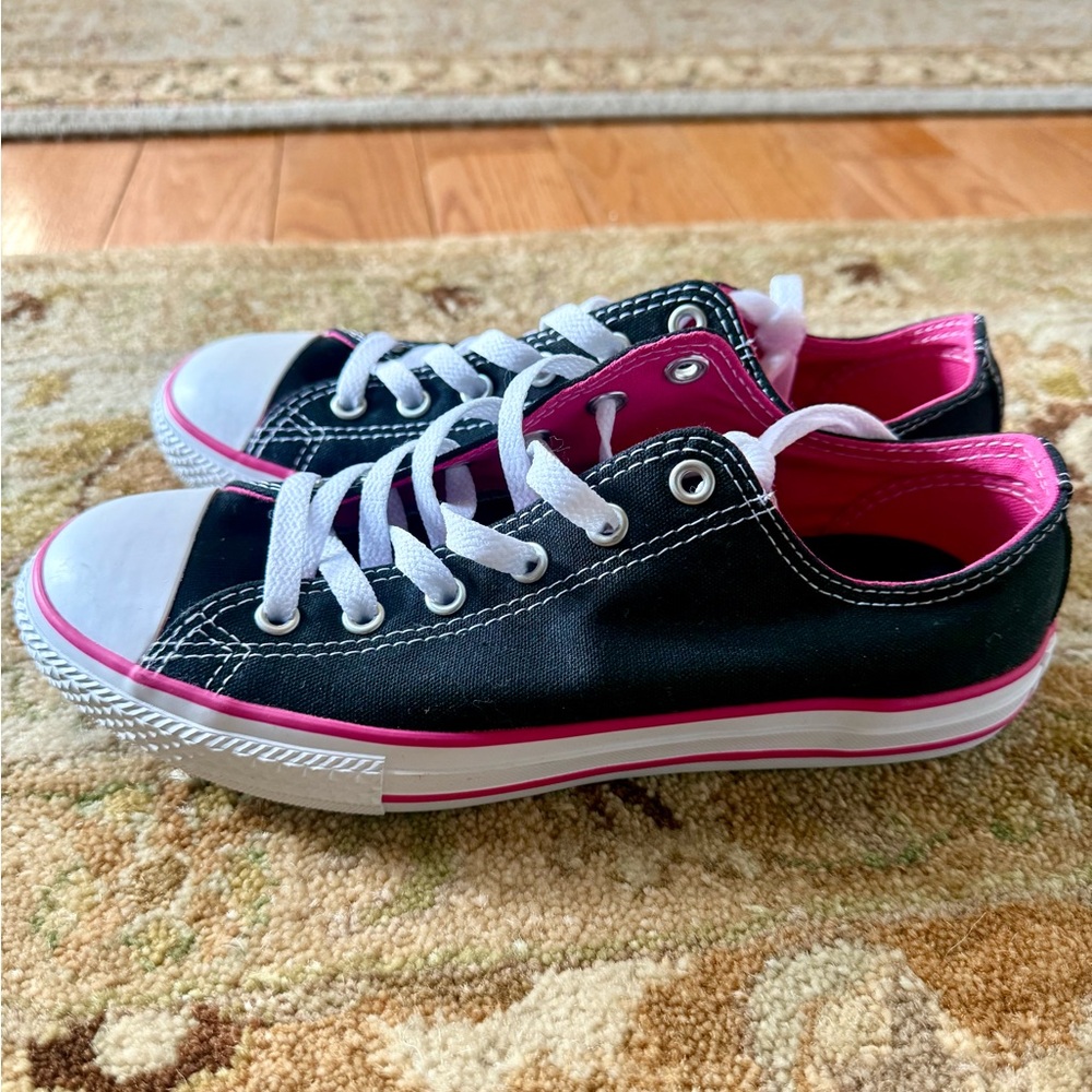 Converse Kids Black and Pink Sneakers